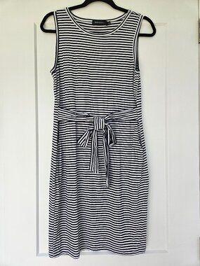 Blue white stripe dress